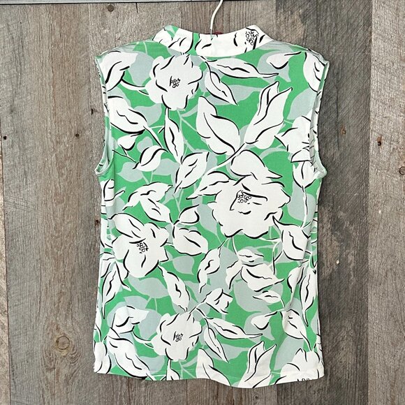 Ann Taylor Green White Floral Tank Top - Picture 5 of 8